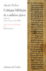 NEHER André Critique biblique et tradition juive Librairie Eklectic