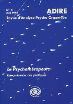 Collectif Psychothérapeute (Le) : une présence, des pratiques - Revue ADIRE n°10 Librairie Eklectic