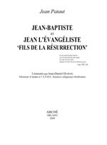 PATAUT JEAN Jean-Baptiste et Jean l´évangéliste, fils de la résurrection Librairie Eklectic
