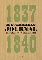 THOREAU Henry David Journal, volume 1 - 22 octobre 1837 au 31 décembre 1840 Librairie Eklectic