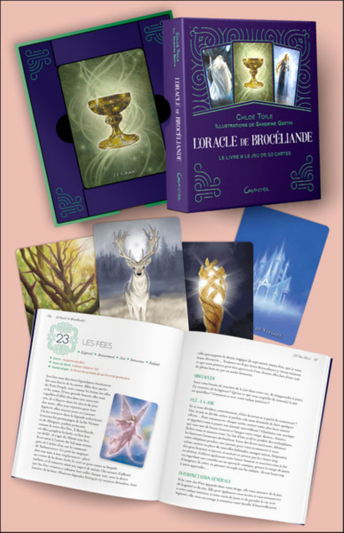 TOILE Chloé L´Oracle de Brocéliande. Cofffret livre & jeu de 53 cartes Librairie Eklectic