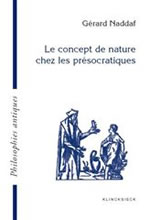 NADAFF Gérard Concept de nature chez les présocratiques (Le) Librairie Eklectic
