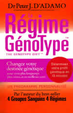 D´ADAMO Peter J. Régime génotype (Le). Changez votre destinée génétique pour vivre plus longtemps et en bonne santé Librairie Eklectic