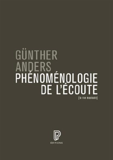 ANDERHUB Werner Phénoménologie de l´écoute Librairie Eklectic