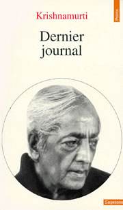 KRISHNAMURTI Jiddu Dernier Journal  Librairie Eklectic