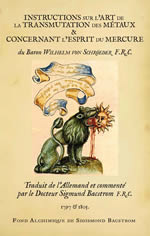 SCHROEDER Wilhelm (von) Instructions sur l´art de la transmutation des métaux et concernant l´esprit du mercure - Trad Dr Sigmund Bacstrom  Librairie Eklectic