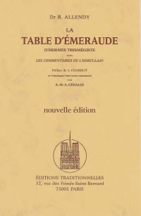 ALLENDY René Dr Table d´Emeraude d´Hermès Trismégiste --- épuisé Librairie Eklectic