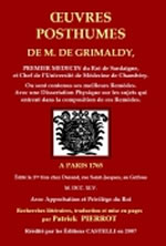 GRIMALDY M. de Oeuvres posthumes de Mr de Grimaldy Librairie Eklectic